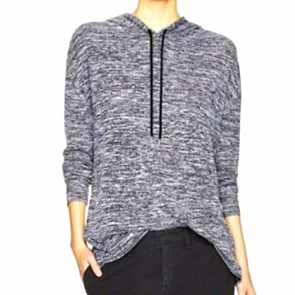 Aritzia Wilfred Grey & White Hoodie Sweater Long Sleeve Size Small